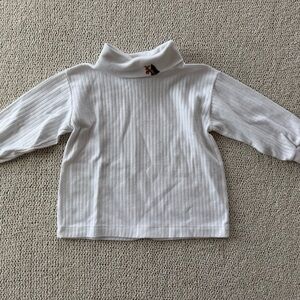 Vintage White Kids Turtleneck Shirt 2T